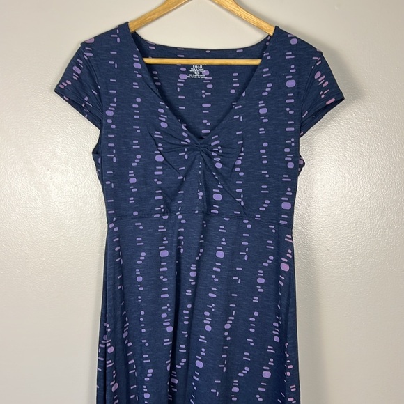 Toad&Co Rosemarie Navy and Light Blue Jersey Knit Dress Size Small EUC - Picture 13 of 16